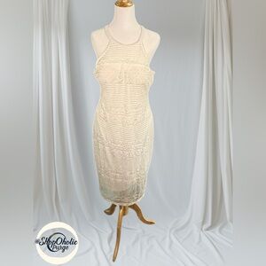 White Lace Halter Dress Size 16 Built in Bra